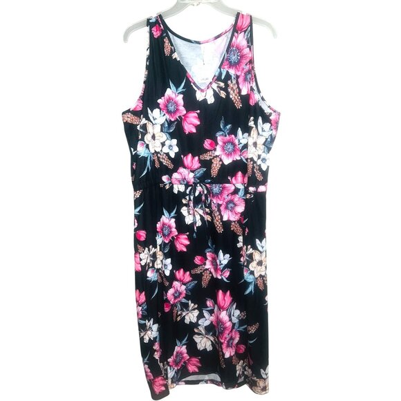 NEW West Loop Womens XL Floral Printed Dress Event Night Out Drawstring - Picture 1 of 3